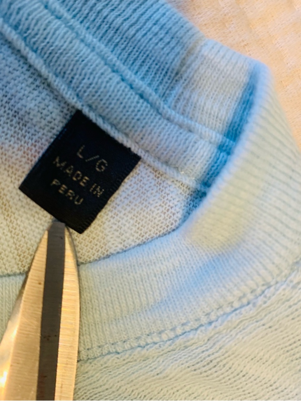 ATM Women’s Ocean Blue Slub Jersey Schoolboy Crew Neck Tee. L - Picture 5 of 10